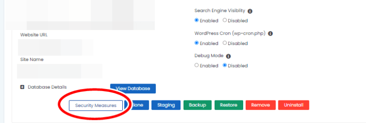 WordPress Manager by SoftaculousのSecurity Measures