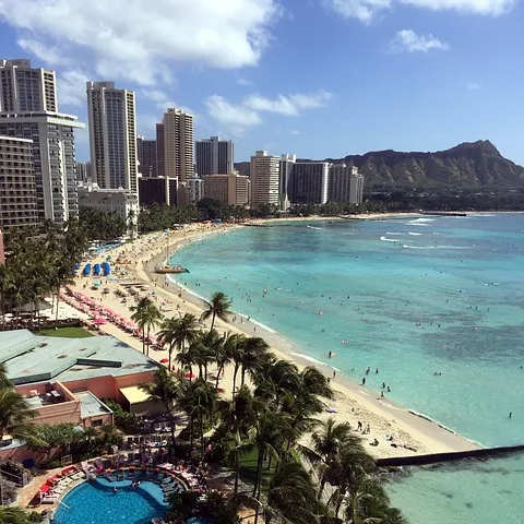 waikiki beach, hawaii, diamond head